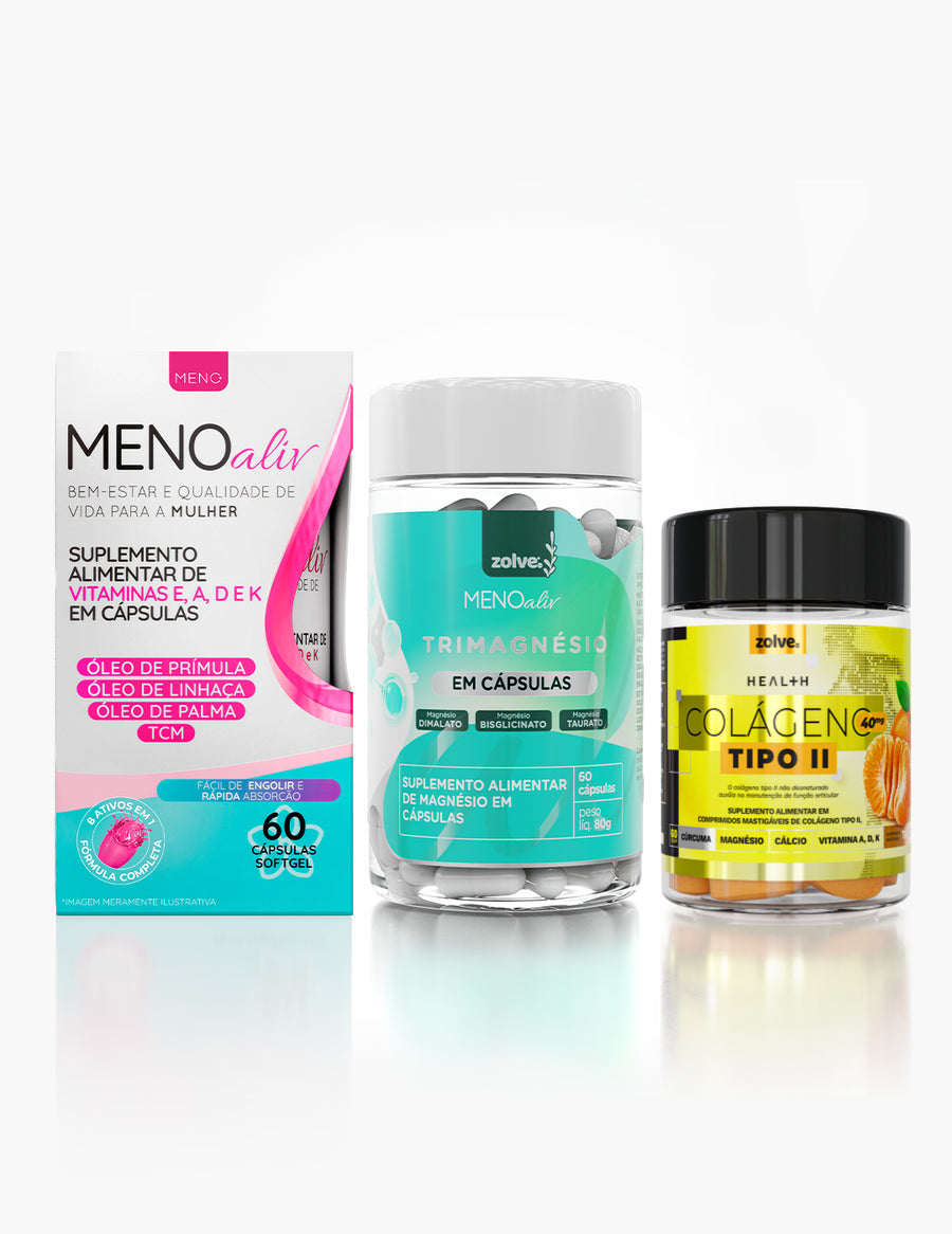 Meno Aliv + Colágeno Tipo 2 + Trimagnésio