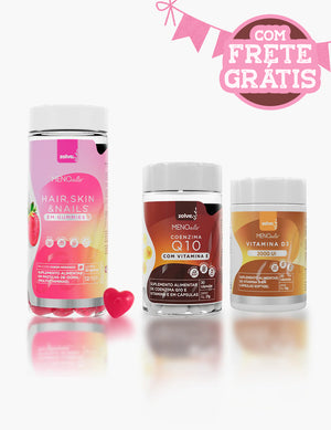 Gummy Hair, Skin e Nails + Coenzima Q10 com Vitamina E + Vitamina D3