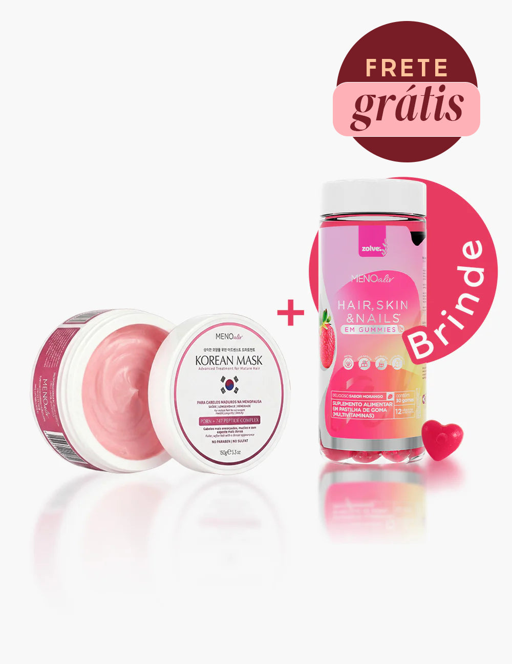 Korean Mask + Brinde Gummy Hair, Skin e Nails