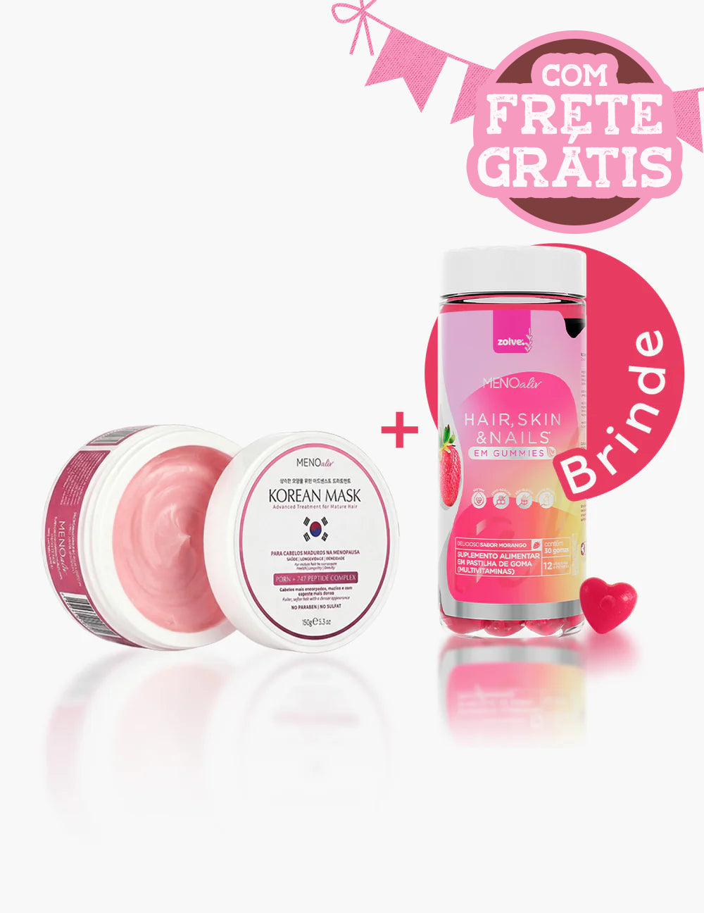 Korean Mask + Brinde Gummy Hair, Skin e Nails