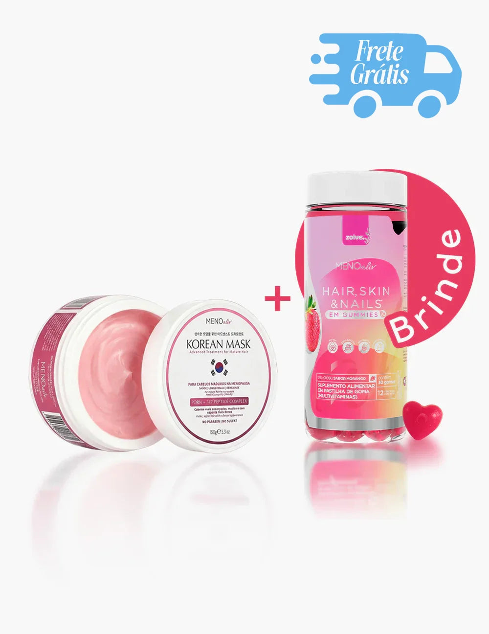 Korean Mask + Brinde Gummy Hair, Skin e Nails