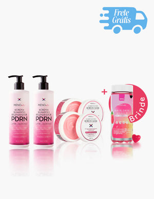 2 Korean Mask + 2 Korean Shampoo + Brinde 1 Gummy HSN