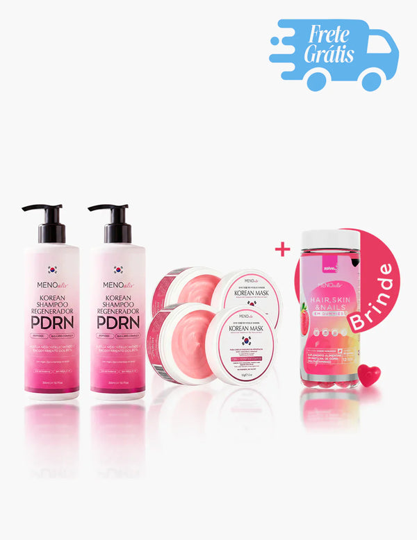2 Korean Mask + 2 Korean Shampoo + Brinde 1 Gummy HSN