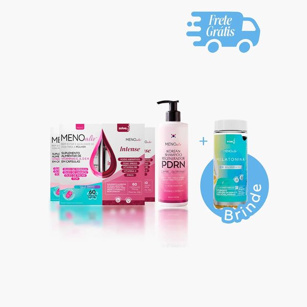 2 Meno Aliv + 2 Meno Aliv Intense + 1 Korean Shampoo + Brinde Gummy Melatonina