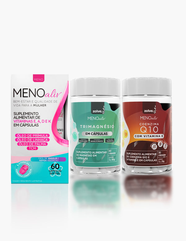 Meno Aliv + Trimagnésio + Coenzima Q10