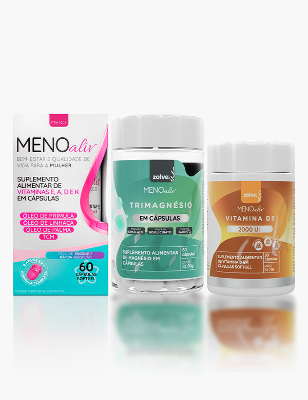 Meno Aliv + Trimagnésio + Vitamina D3