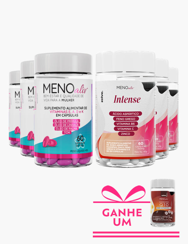 Kit Constância - 3 Meno Aliv + 3 Intense + Ganhe 1 Q10