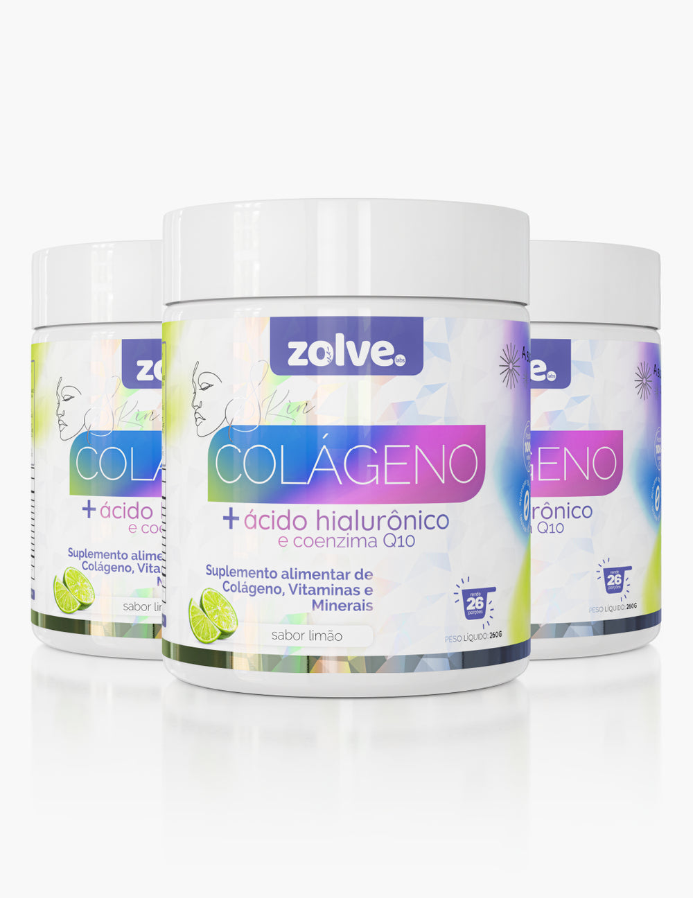 Zolve Skin Colágeno Verisol® Limão - 3 Potes