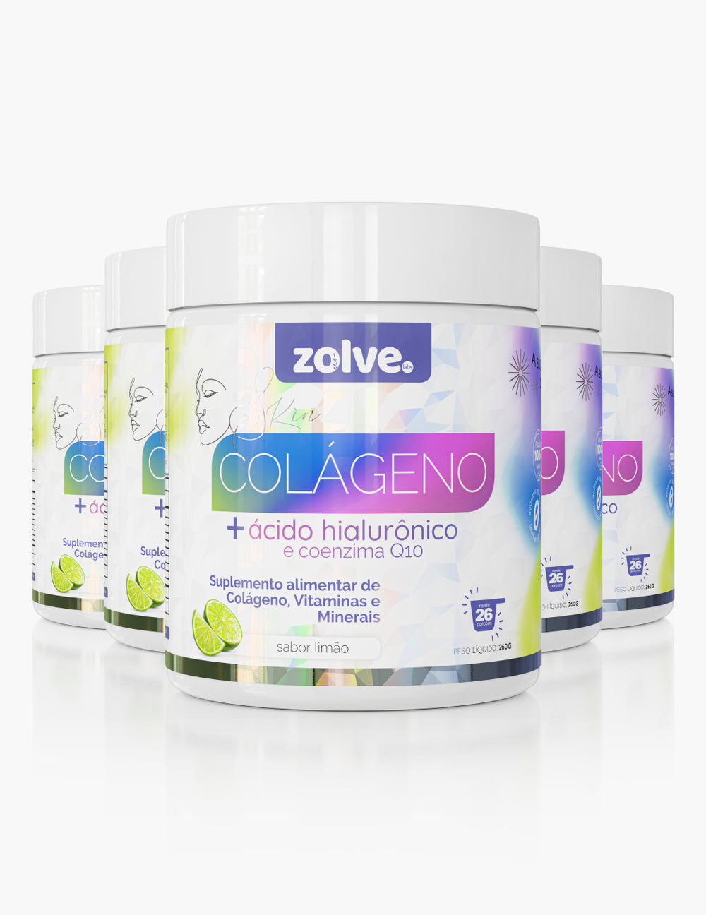 Zolve Skin Colágeno Verisol® Limão - 5 Potes