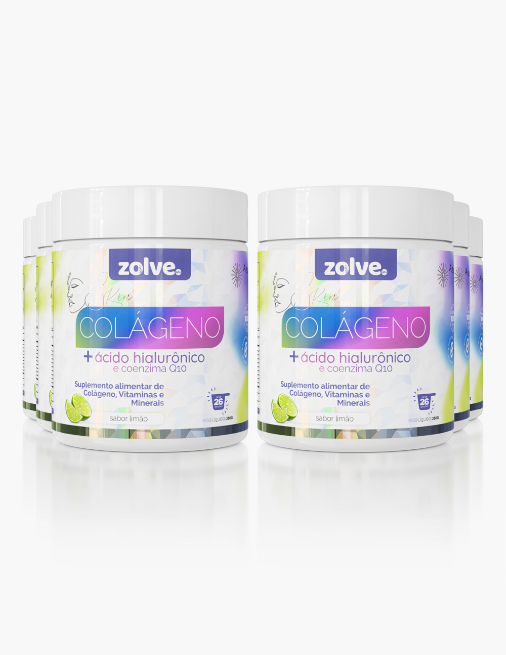 Zolve Skin Colágeno Verisol® Limão - 6 potes