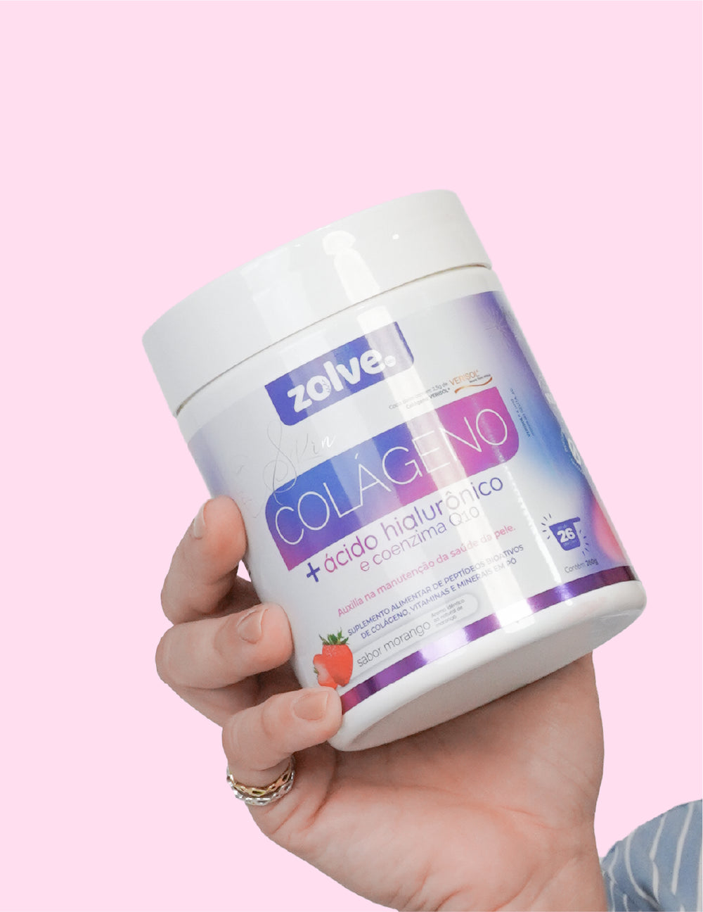 Zolve Skin Colágeno Verisol® Morango - 2 potes