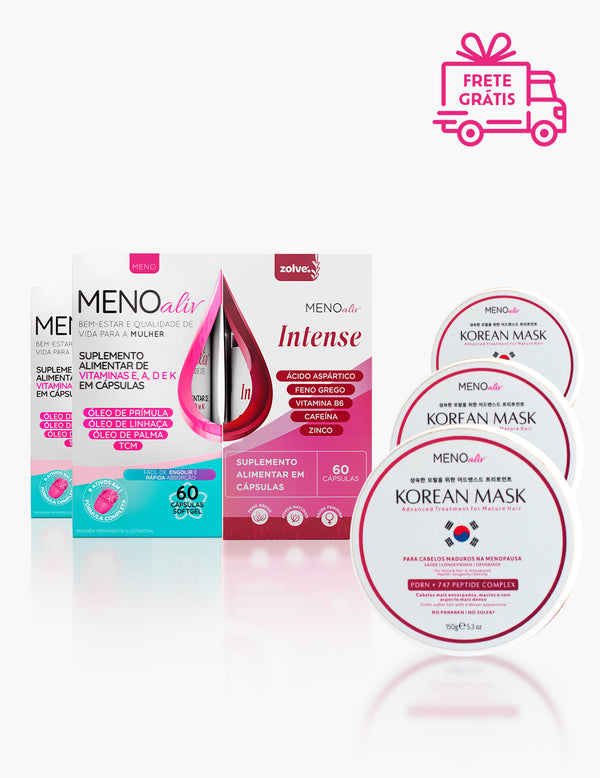 2 Meno Aliv + 1 Meno Aliv Intense + 3 Korean Mask - Aniversário Meno Aliv 2026
