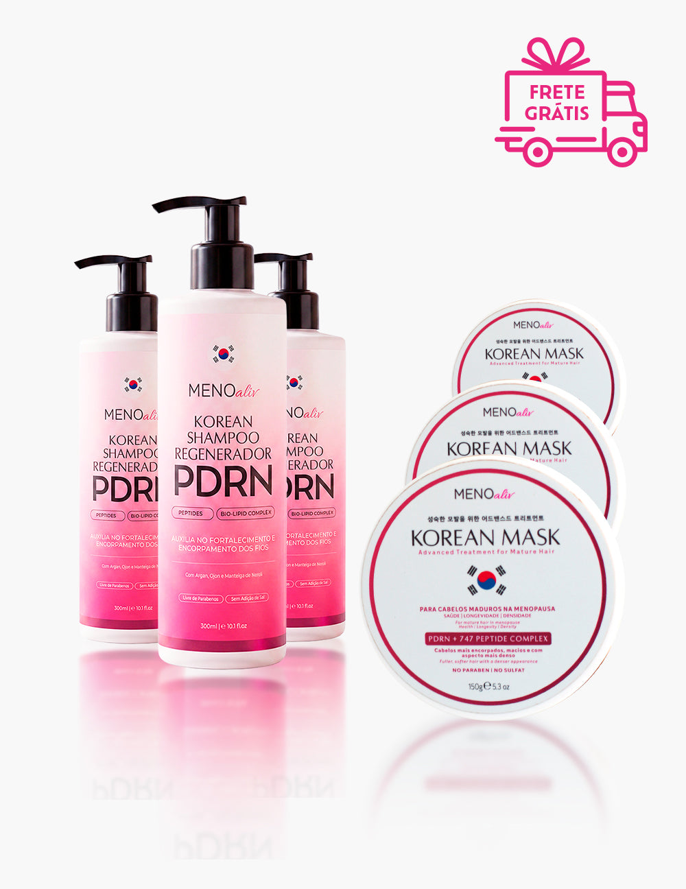 3 Korean Shampoo + 3 Korean Mask - Aniversário Meno Aliv 2026