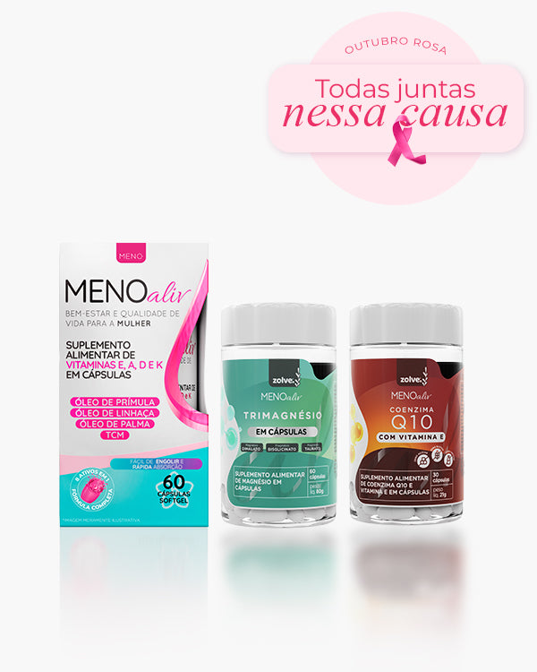 Meno Aliv + Trimagnésio + Coenzima Q10 - Kit Outubro Rosa