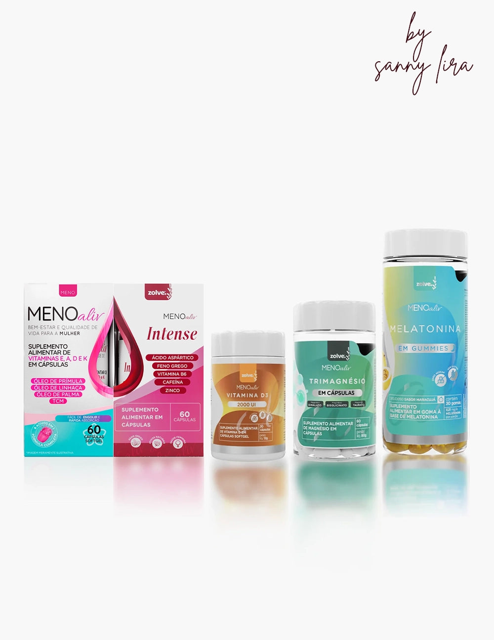 Meno Aliv + Intense + Vitamina D3 + Trimagnésio + Gummy Melatonina - Queridinhos da Sanny