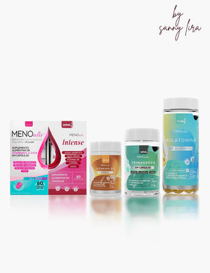 Meno Aliv + Intense + Vitamina D3 + Trimagnésio + Gummy Melatonina - Queridinhos da Sanny