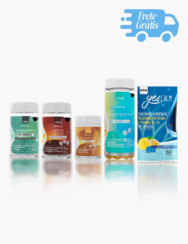 Trimagnésio + Coenzima Q10 + Vitamina D3 + Gummy Melatonina + Yes Calm